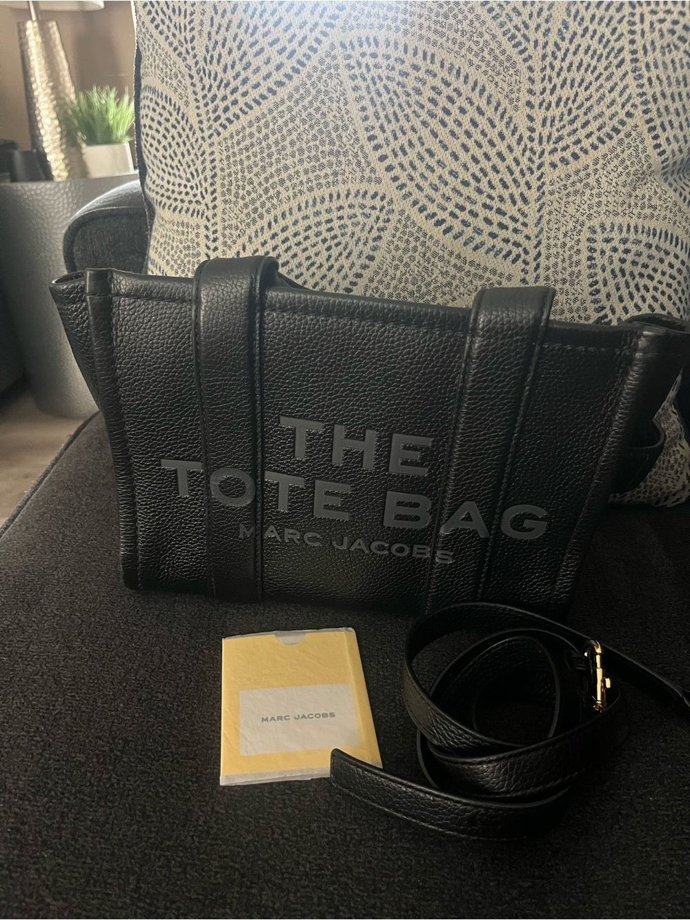 Marc Jacobs Black Pebbled Leather Satchel with Gold Hardware